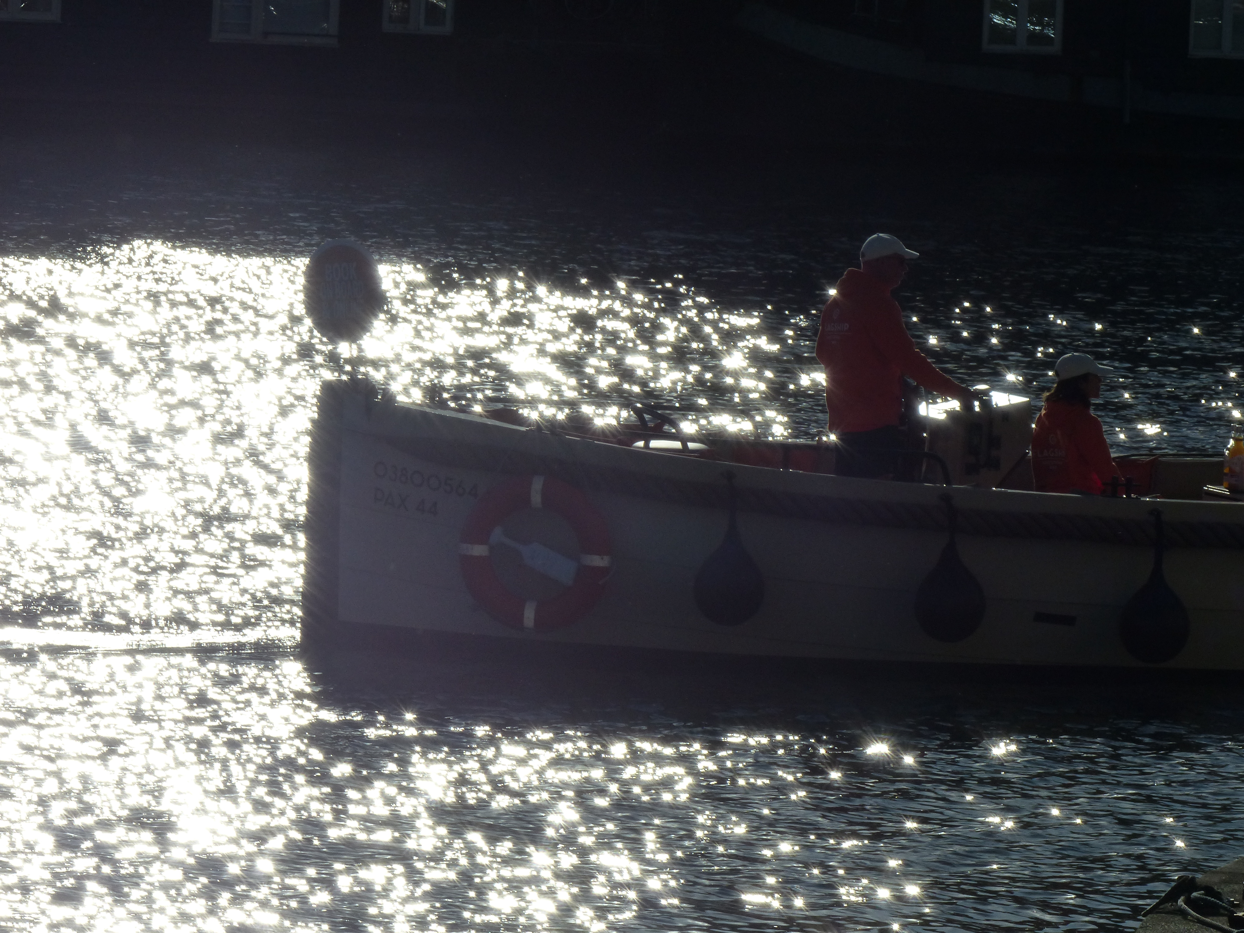 Boat on water in evening sun